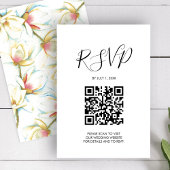 QR code Wedding RSVP Floral Enclosure Kaart