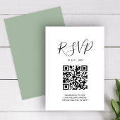 QR code Wedding RSVP Sage Green Enclosure Kaart