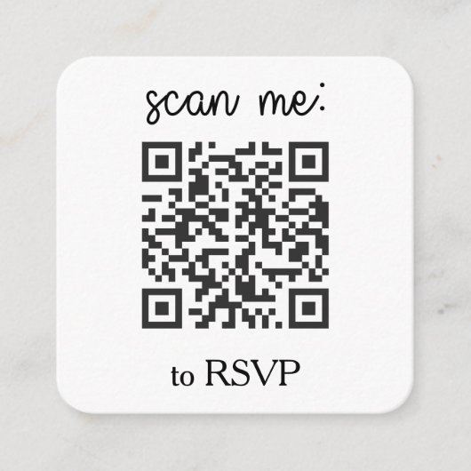 QR Code Wedding RSVP Square Photo Informatiekaartje (Voorkant)