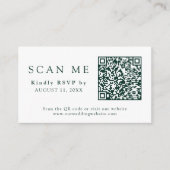QR Code Wedding Website Emerald Green Wedding RSVP Informatiekaartje (Voorkant)