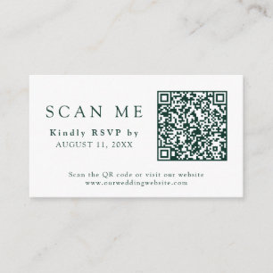 QR Code Wedding Website Emerald Green Wedding RSVP Informatiekaartje