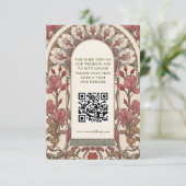 QR Code Wedding Website Info Art Nouveau Informatiekaartje (Staand voorkant)