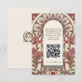 QR Code Wedding Website Info Art Nouveau Informatiekaartje (Voorkant / Achterkant)