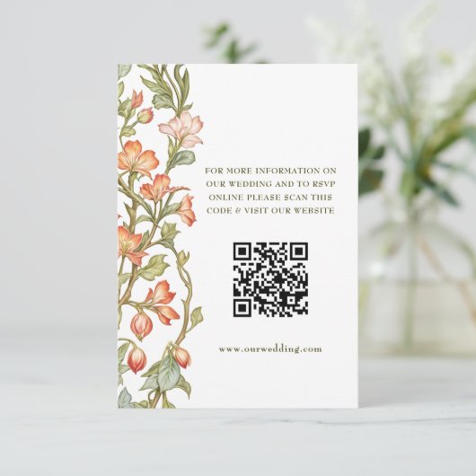 QR-code Wedding Website Info Enclosure Informatiekaartje (Staand voorkant)