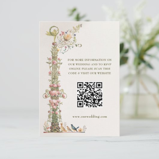 QR-code Wedding Website Info Enclosure Informatiekaartje (Staand voorkant)