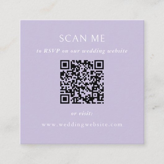 QR Code Wedding Website Informatiekaartje (Voorkant)