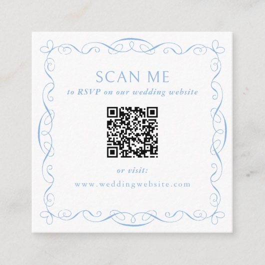 QR Code Wedding Website Informatiekaartje (Voorkant)