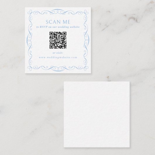 QR Code Wedding Website Informatiekaartje (Voorkant / Achterkant)