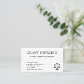 QR Code Weegschaal van de Justitie Zwart Wit Jurid Visitekaartje (Staand voorkant)