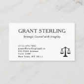 QR Code Weegschaal van de Justitie Zwart Wit Jurid Visitekaartje (Voorkant)