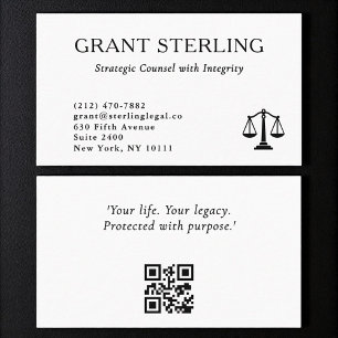 QR Code Weegschaal van de Justitie Zwart Wit Jurid Visitekaartje