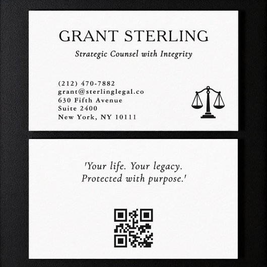 QR Code Weegschaal van de Justitie Zwart Wit Jurid Visitekaartje