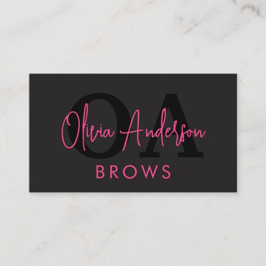 QR Code Wenkbrauwen Wenkbrauwen Artiest Hot Pink B Visitekaartje (Voorkant)