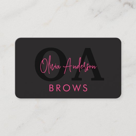 QR Code Wenkbrauwen Wenkbrauwen Artiest Hot Pink B Visitekaartje (Voorkant)