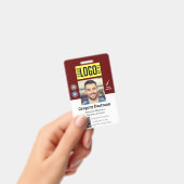 QR-code werknemer Rood witte badge foto-ID (Handheld)