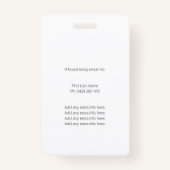 QR-code werknemer Rood witte badge foto-ID (Achterkant)