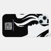 QR-code Werknemer Zwart en wit iPhone Hoesje (Achterkant horizontaal)