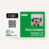 QR-code, werknemersfoto, Logo, naam, vervaldatum-I Badge (Voorkant)