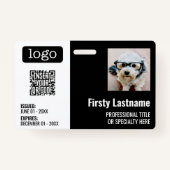 QR-code, werknemersfoto, Logo, naam, vervaldatum-I Badge (Voorkant)