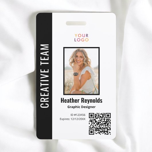 QR-code werknemersfoto zwarte badge
