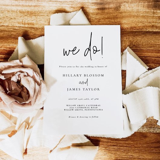 QR Code Whimsical Moderne Foto Wij Doen Bruiloft Kaart