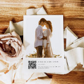 QR Code Whimsical Moderne Foto Wij Doen Bruiloft Kaart