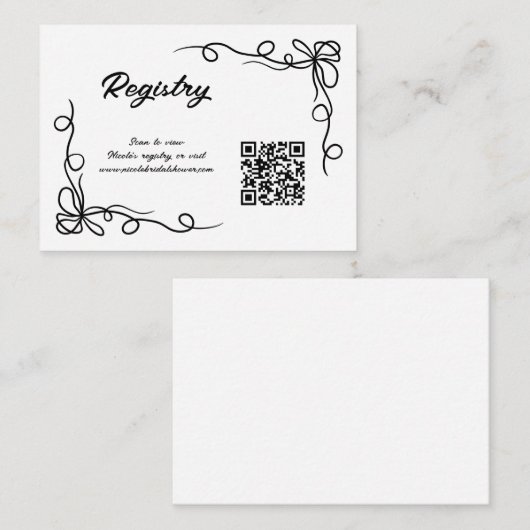 QR-code Whimsical Vrijgezellenfeest Registry Informatiekaartje (Voorkant / Achterkant)