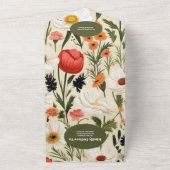 QR Code Whimsical Wildflower Meadow Bruiloft All In One Uitnodiging (Buitenkant)