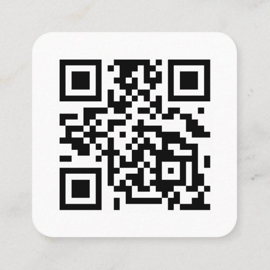 QR Code White Black volgen scannen naar verbinding Vierkante Visitekaartje (Achterkant)