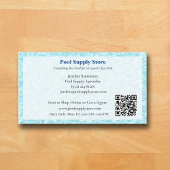 QR Code White Blue Swimming Pool Contractor Visitekaartje
