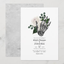 QR Code White Floral Gothic Wedding QR