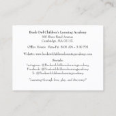 QR Code White Grade School Preschool Teacher  Visitekaartje (Achterkant)