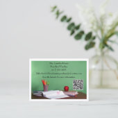 QR Code White Grade School Preschool Teacher  Visitekaartje (Staand voorkant)