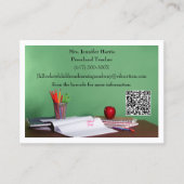 QR Code White Grade School Preschool Teacher  Visitekaartje (Voorkant)