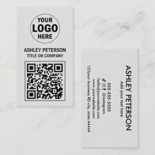 QR Code White Kraft Paper Sociale media Visitekaartje