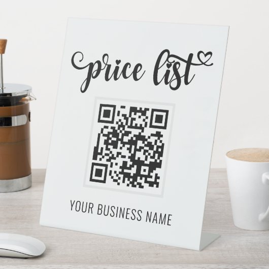 QR Code White Modern Business Pedestal Sign Reclamebord Met Voetstuk (Insitu)