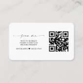 QR Code White Rose Pampas Grass Weddenschap Websit Visitekaartje (Achterkant)