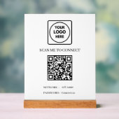 QR-code Wifi | Aangepast logo Scannen om ontwerp t Acryl Bord (Neutraal)