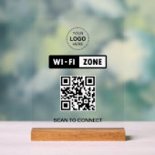 QR-code Wifi Business Logo Scan om verbinding te m Acryl Bord (Neutraal)