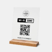 QR-code Wifi Business Logo Scan om verbinding te m Acryl Bord (Hoek)