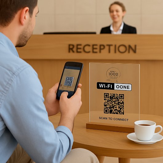QR-code Wifi Business Logo Scan om verbinding te m Acryl Bord