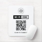 QR-code Wifi Business Logo Scan om verbinding te m Muismat (Met muis)