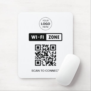 QR-code Wifi Business Logo Scan om verbinding te m Muismat