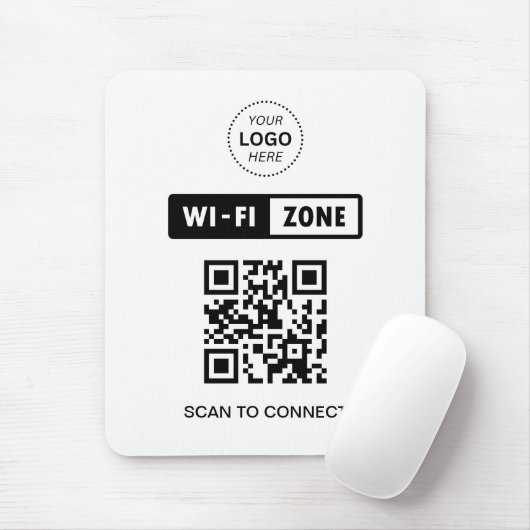 QR-code Wifi Business Logo Scan om verbinding te m Muismat (Met muis)
