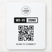 QR-code Wifi Business Logo Scan om verbinding te m Muismat (Voorkant)