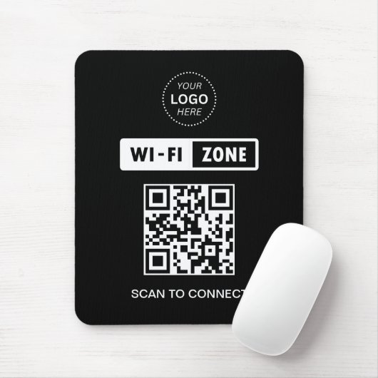 QR-code Wifi Business Logo Scan om verbinding te m Muismat (Met muis)