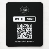 QR-code Wifi Business Logo Scan om verbinding te m Muismat (Voorkant)