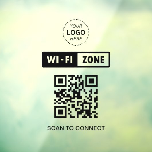 QR-code Wifi Business Logo Scan om verbinding te m Raamsticker (Vel 3)