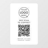 QR-code Wifi | Business Logo Scan to Connect Raamsticker (Vel)
