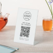 QR-code Wifi | Business Logo Scan to Connect Reclamebord Met Voetstuk (Insitu)
